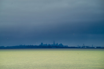 San Francisco Skyline under Stormy Sky