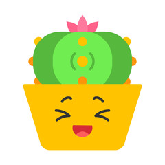 Peyote cactus flat design long shadow color icon