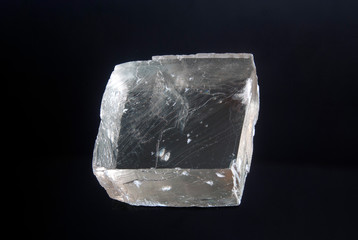 A sample of mineral stone of Iceland spar. Origin: Russian Federation, Krasnoyarsk Territory.