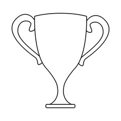 trophy cup icon cartoon isolated black and white