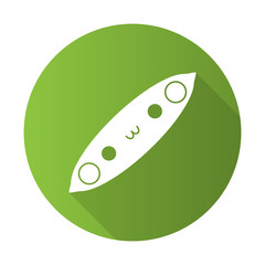 Peapod cute kawaii flat design long shadow glyph character
