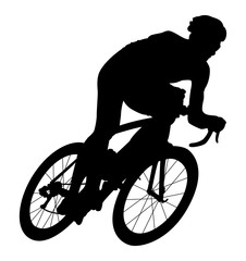 Obraz premium Logo noir de cycliste sur fond blanc