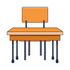 school desk icon cartoon isolated