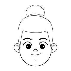 girl face avatar profile picture black and white