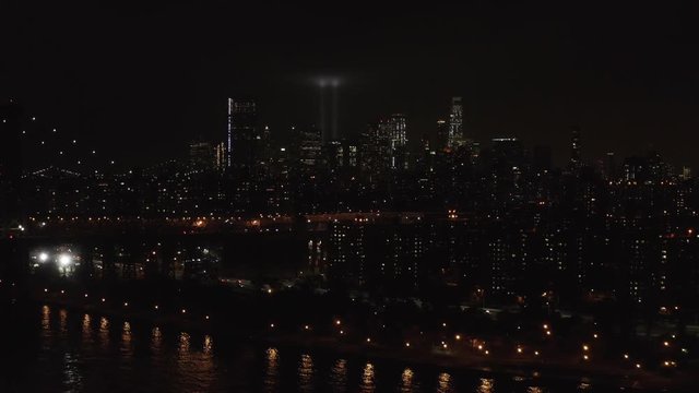 Aerial, New York at night