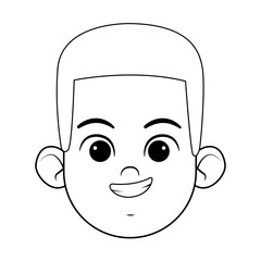 boy face avatar profile picture black and white