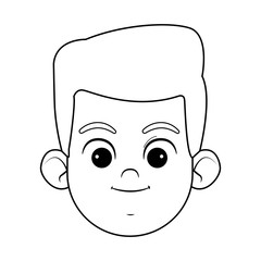 boy face avatar profile picture black and white