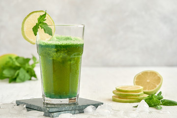 Mint lemonade. Limonana. Middle eastern frozen mint lemonade.        