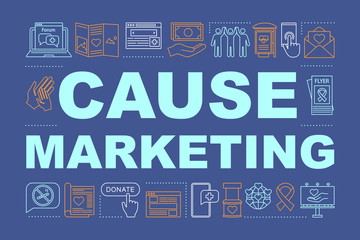 Cause and ethical marketing word concepts banner