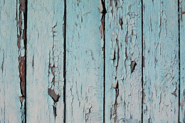 Wooden fence, with old painting