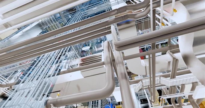 Visualization of a BIM model of an office building with transparent walls