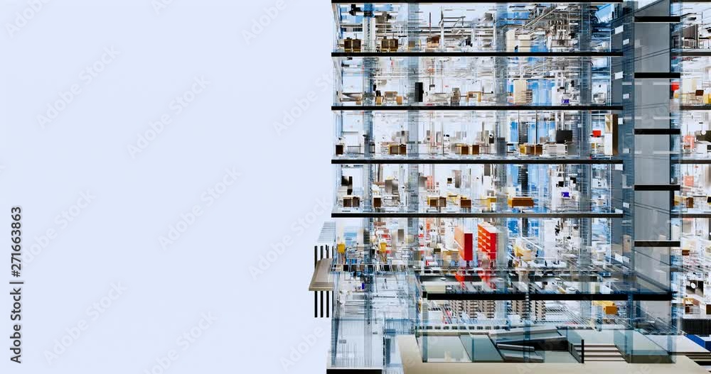 Poster conceptual computer model of an office building