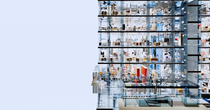 Conceptual computer model of an office building