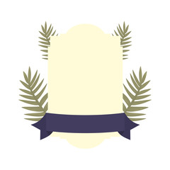 summer time badge leaves ribbon