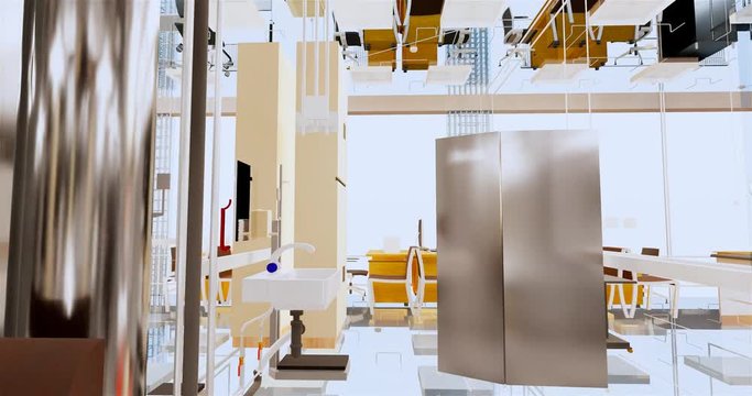 Conceptual computer model BIM of an office building