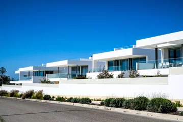 Deurstickers white modern luxury villa on the coast of Lagos, Portugal © Lina