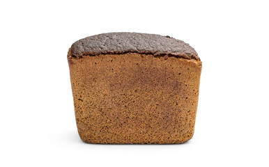 Loaf of bread on white background.