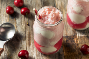 Homemade Sweet Cherry Kombucha Ice Cream Float