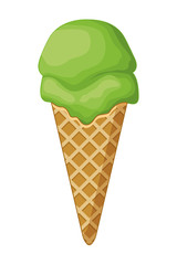 Ice cream cone with scoop