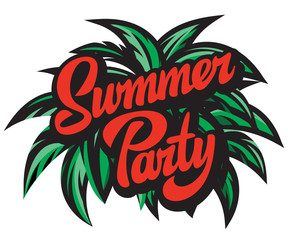 Color vector poster for summer party with inscription