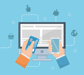 Payment online icon set design