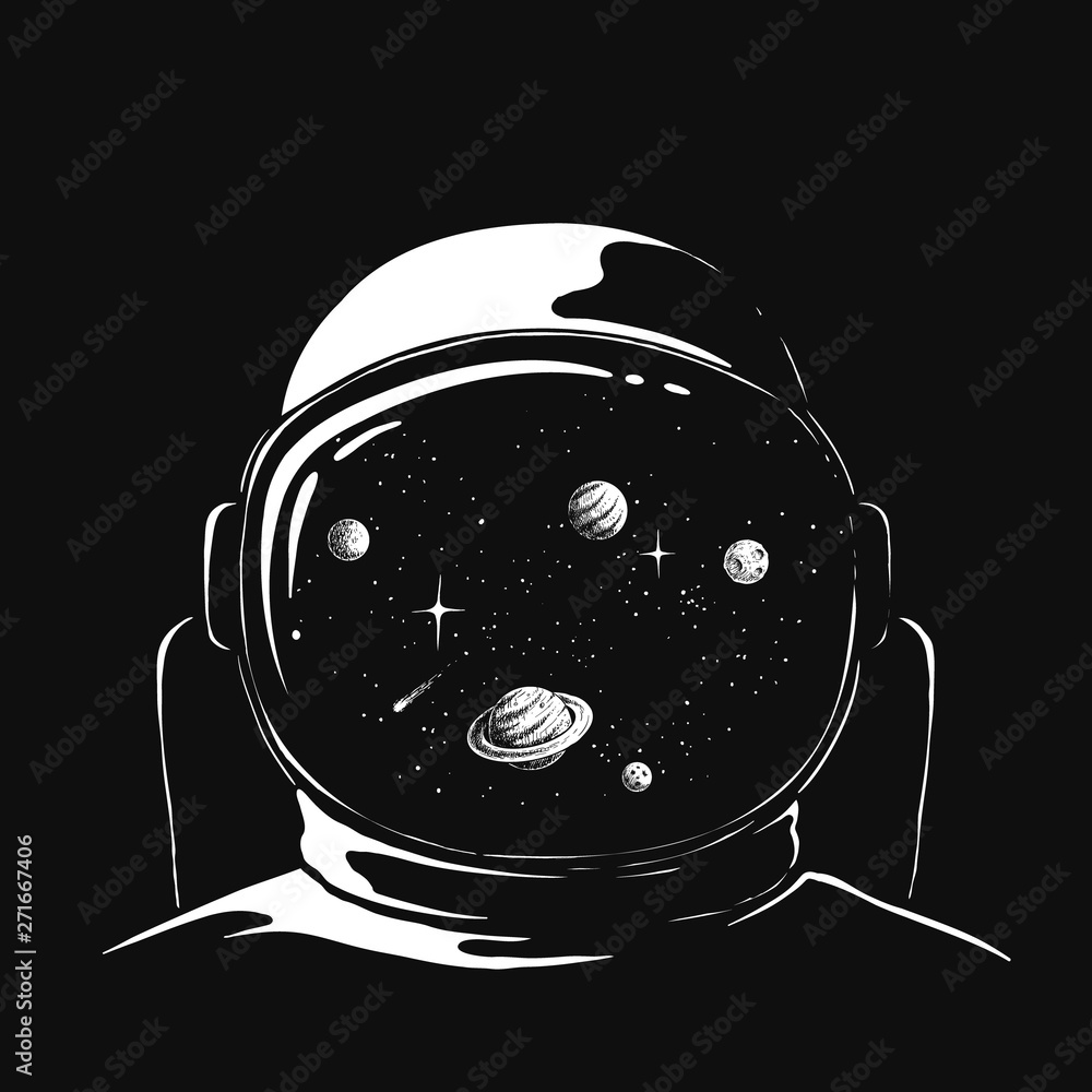 Canvas Prints space reflection in an astronauts helmet