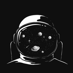 space reflection in an astronauts helmet - 271667406