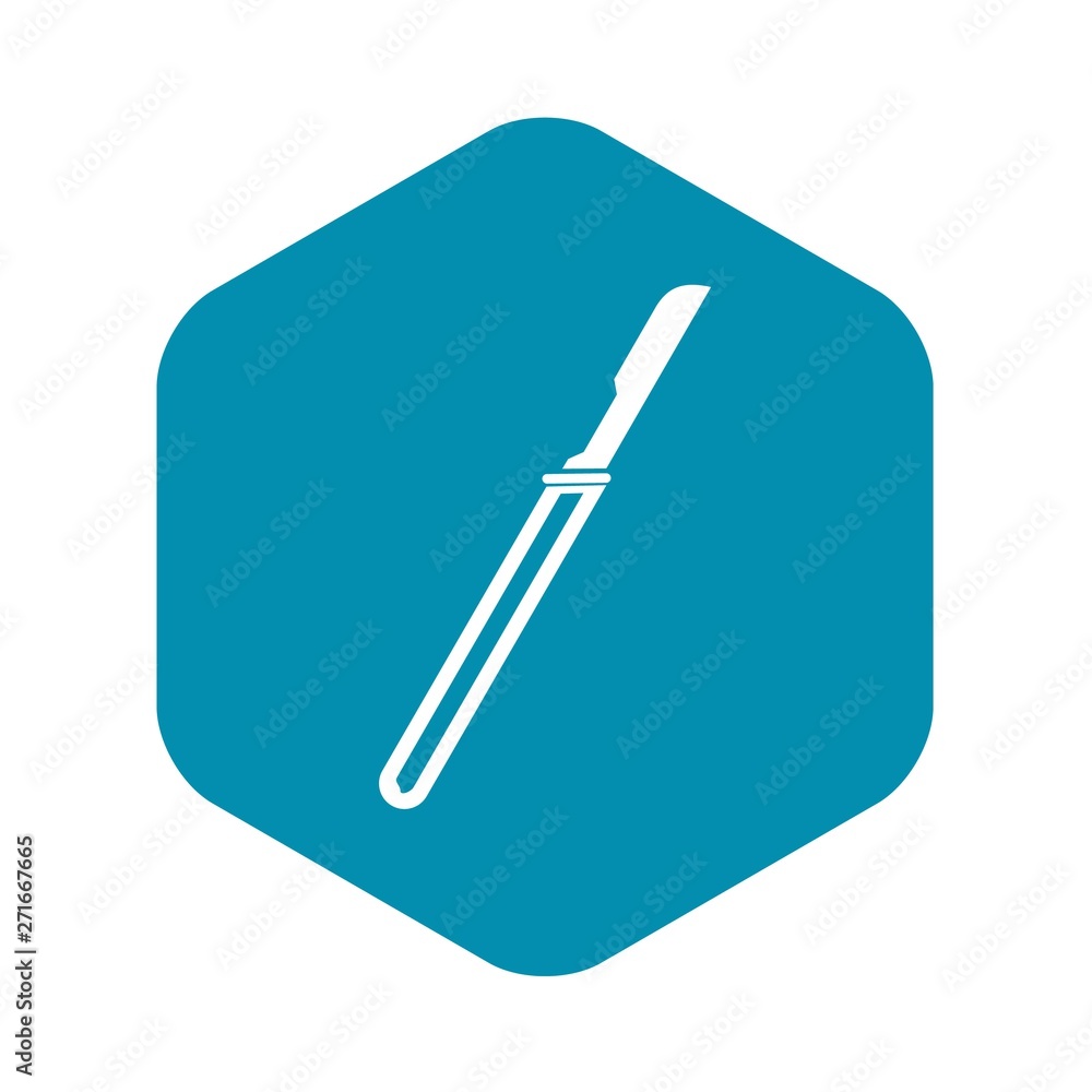 Poster scalpel icon. simple illustration of scalpel vector icon for web