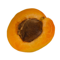 half apricot isolated on white background