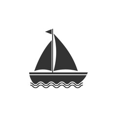 Boat, sail, sailing, ship, yacht icon. Vector illustration, flat design.