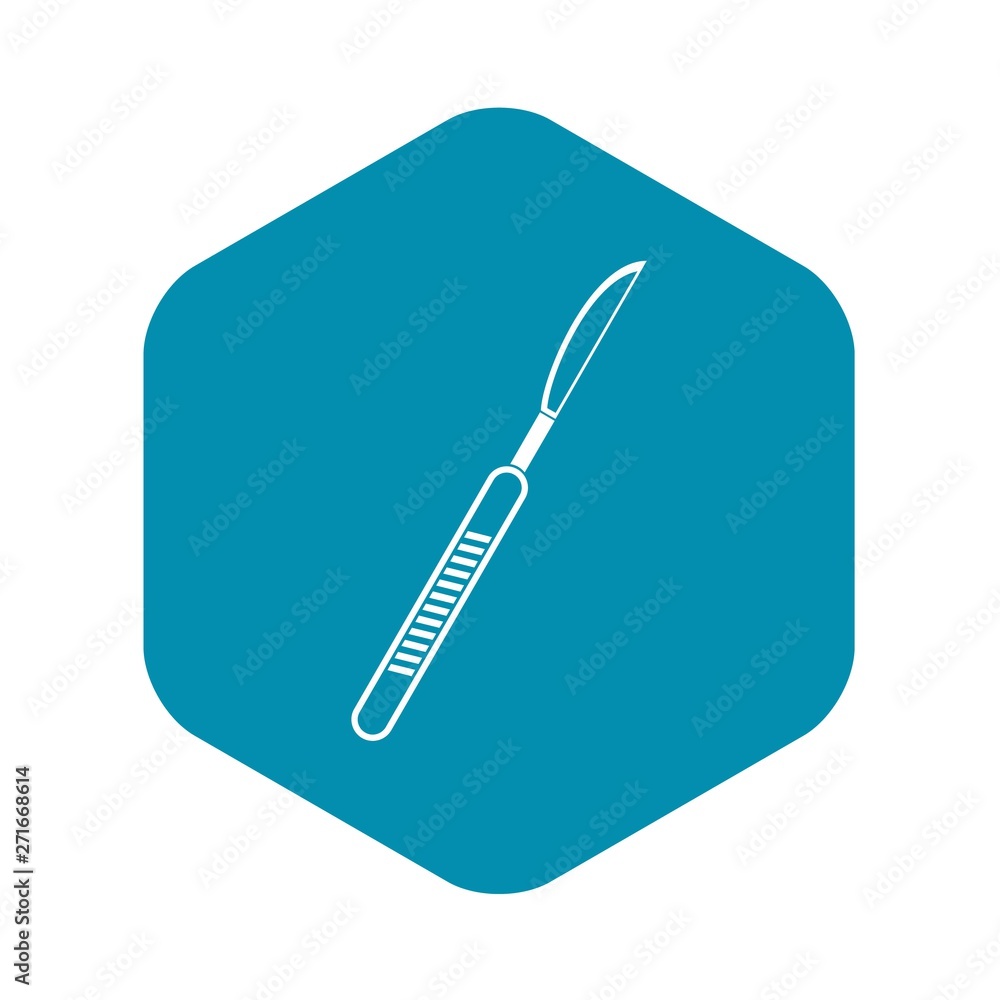 Poster scalpel icon. simple illustration of scalpel vector icon for web