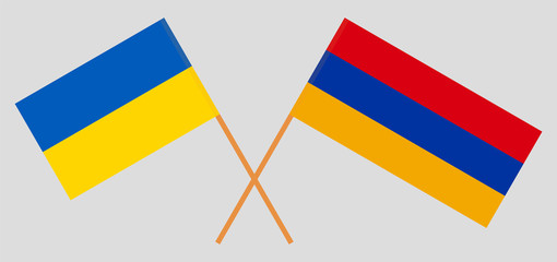 Armenia and Ukraine. Armenian and Ukrainian flags