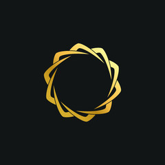 Abstract Ornament Luxury Gold Circle Frame Design Element for Logo background Card Invitations Decoration