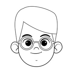 boy face avatar profile picture black and white