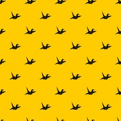 Bird origami pattern seamless vector repeat geometric yellow for any design