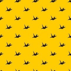 Bird origami pattern seamless vector repeat geometric yellow for any design