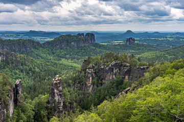 Fototapeta na wymiar panoramic view of saxon switzerland, germany