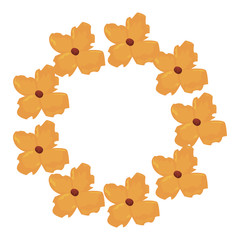 floral wreath flowers decoration vector illustratio