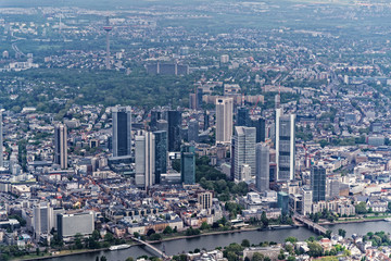 Aerial view on the city center of Frankfurt am Main, Germany