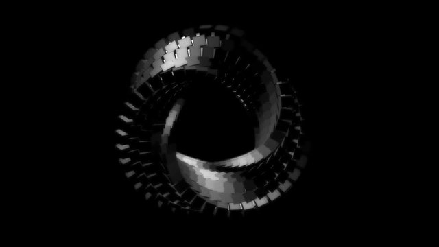 Looped 3d abstract figure animation. Futuristic digital abstract moving structure. Abstract Ring video. stock footage