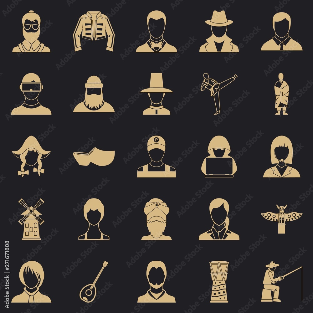 Poster burgher icons set. simple set of 25 burgher vector icons for web for any design