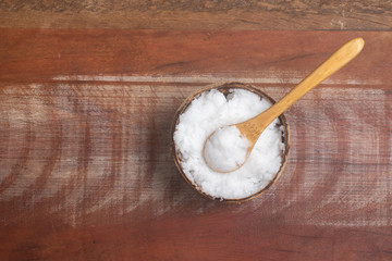 Coconut oil in the coconut bowl