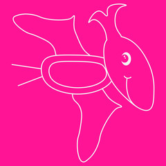 Dinosaur pterodactyl contour