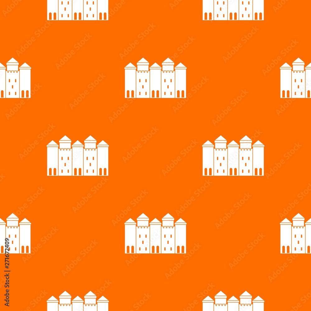 Poster old castle pattern vector orange for any web design best