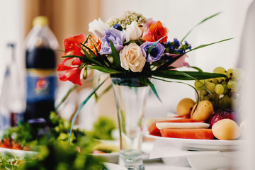 bouquet of flowers in vase