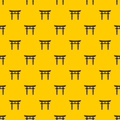 Japanese torii pattern seamless vector repeat geometric yellow for any design