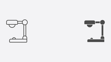 Desk lamp vector icon sign symbol