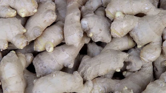Fresh organic ginger on fresh market in Thailand