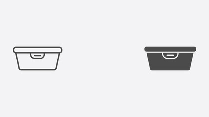 Food container vector icon sign symbol