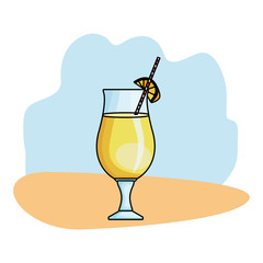 Delicious and natural juice with fruit